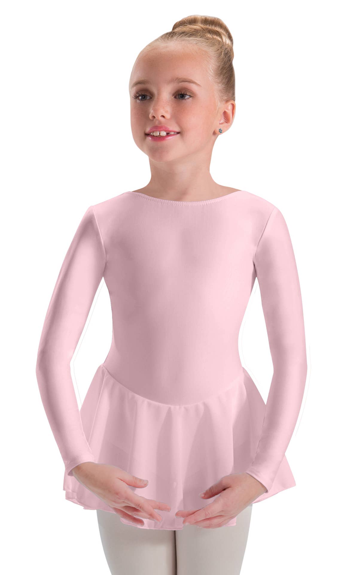 Velour Long Sleeve Sheer Skirted Leotard