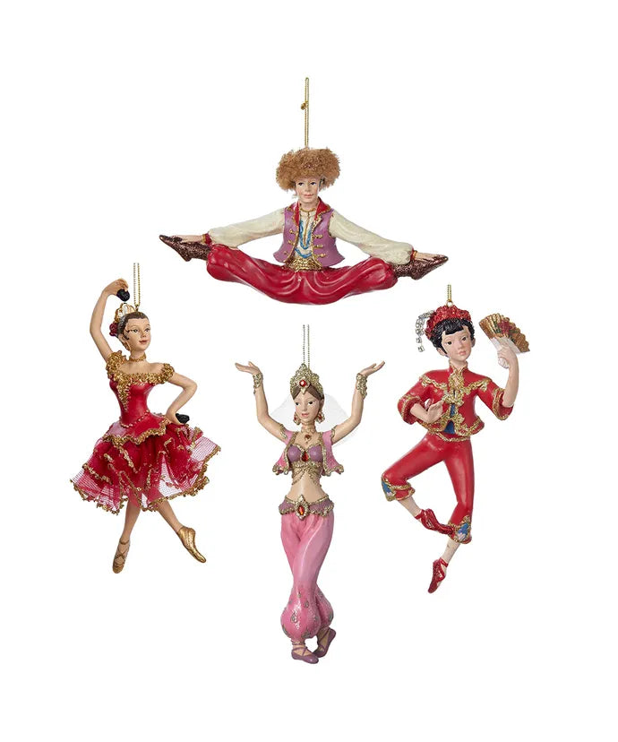 Nutcracker Suite International Dancer Ornaments, 4 Assorted
