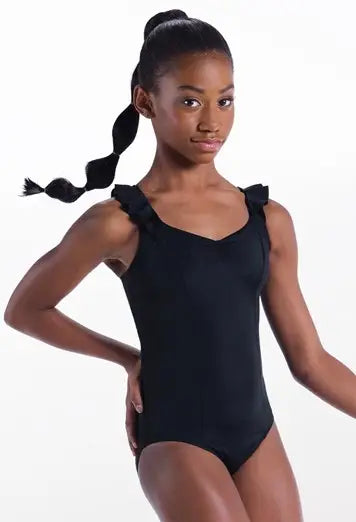 Ruffled Pinch-Front Leotard