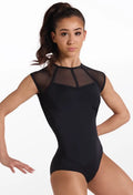 Caged Mesh Neckline Leotard