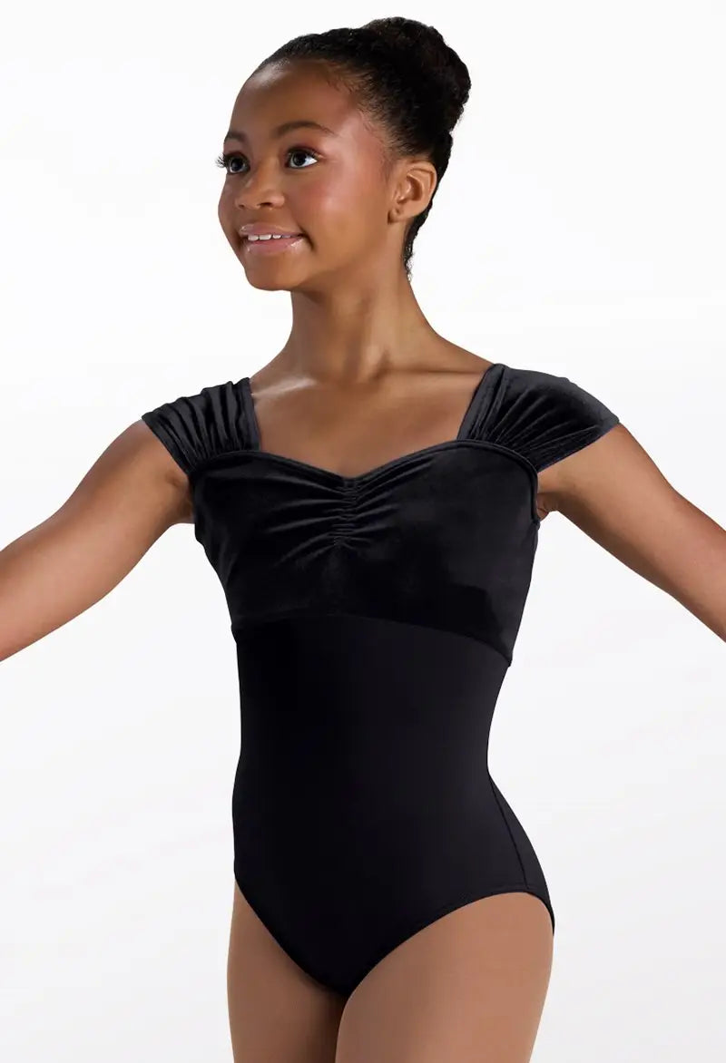 Velvet Ruched Strap Leotard