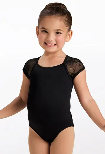 Kids Lace Cap Sleeve Leotard