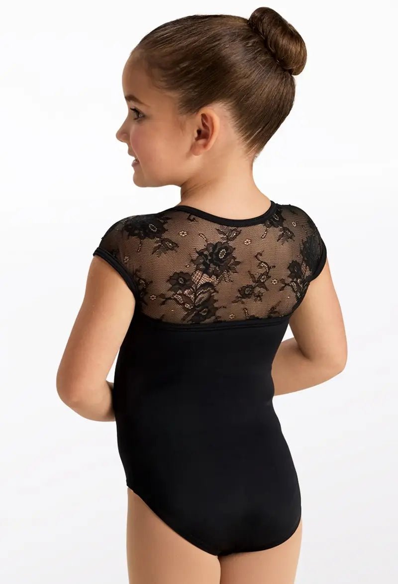 Kids Lace Cap Sleeve Leotard
