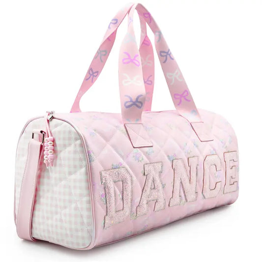 Floral Bow Quilted DANCE Duffle