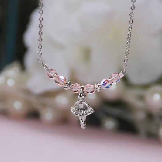 Pink Crystal Ballet Necklace