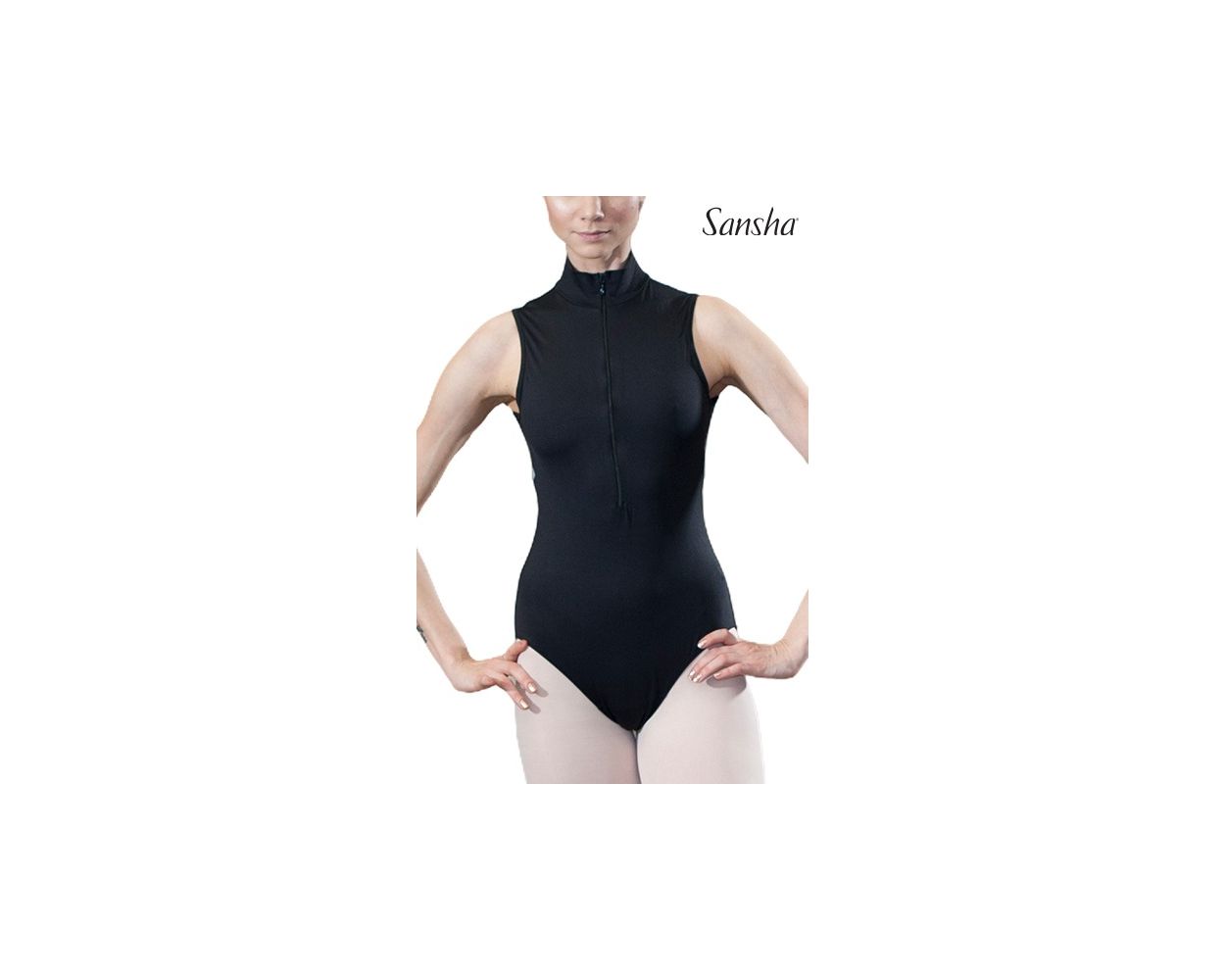 Front Zip Floral Mesh Back Leotard