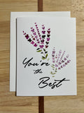 You're The Best - Purple Floral - Watercolor Greeting Card