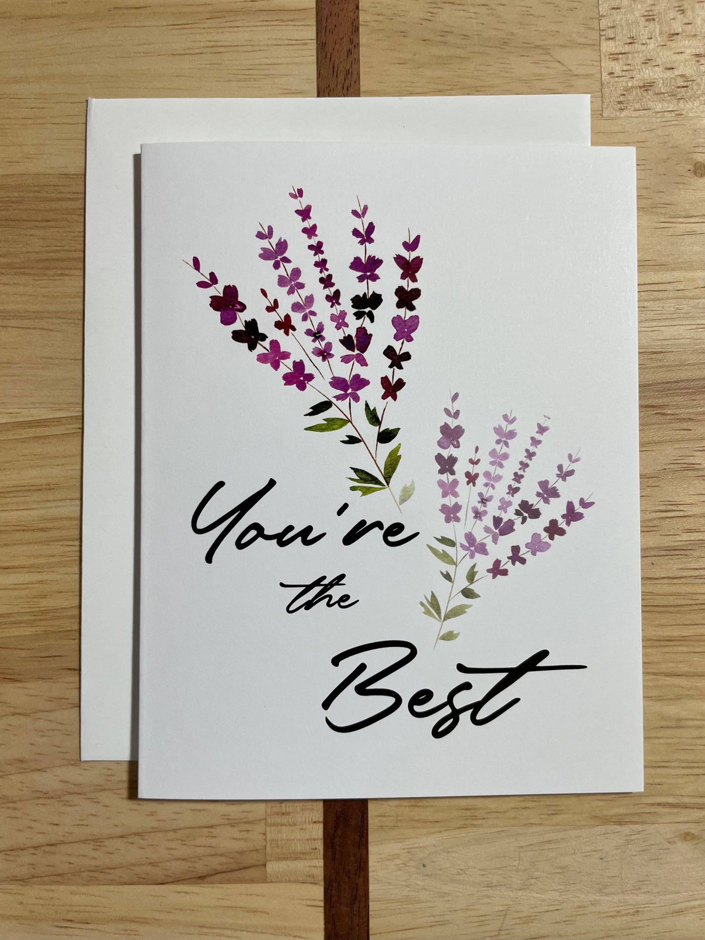 You're The Best - Purple Floral - Watercolor Greeting Card