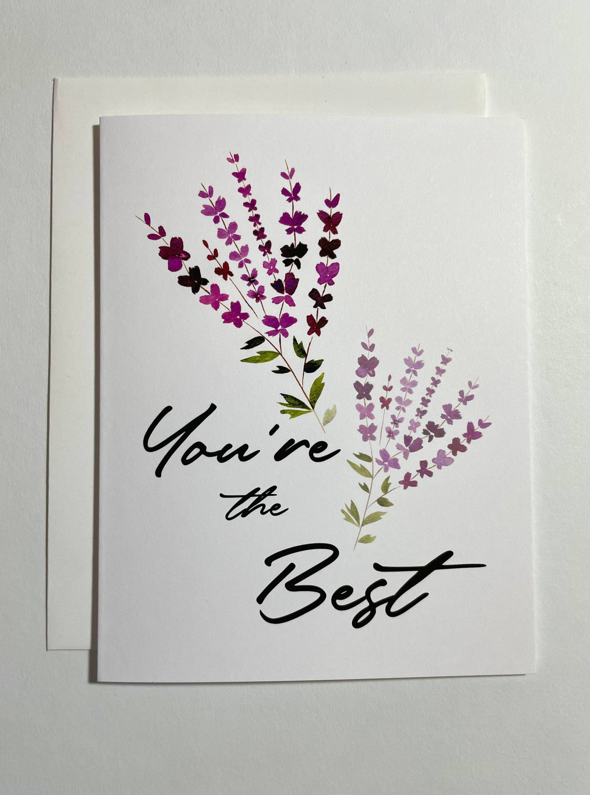 You're The Best - Purple Floral - Watercolor Greeting Card