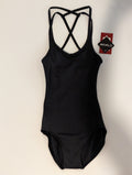 Double-Strap "Mandala" Black Leotard with Crisscross Back (Adult)
