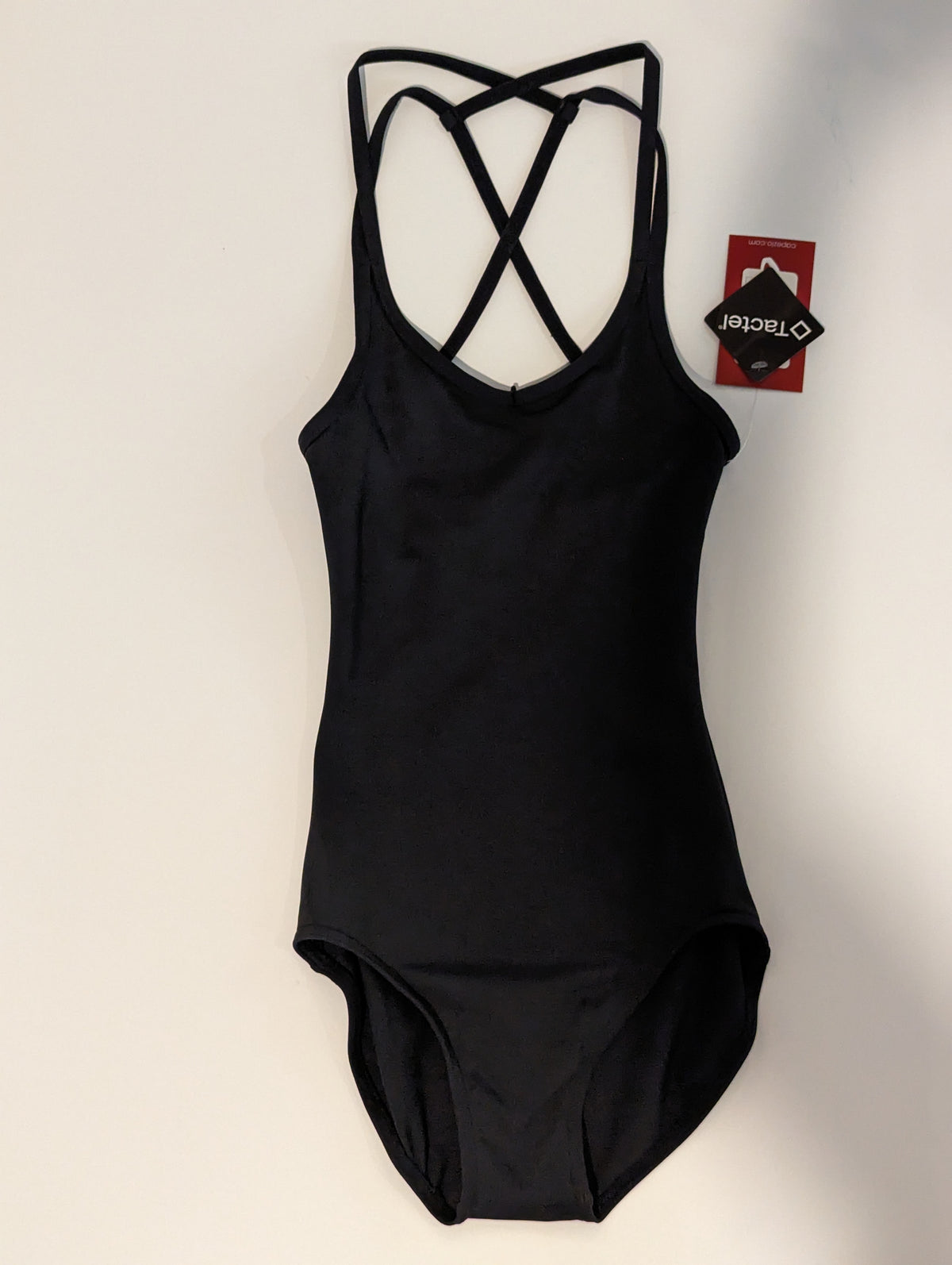 Double-Strap "Mandala" Black Leotard with Crisscross Back (Adult)