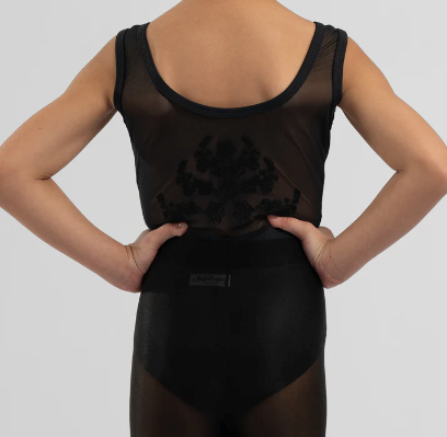 Embroidered Scoop Neck Tank Leotard