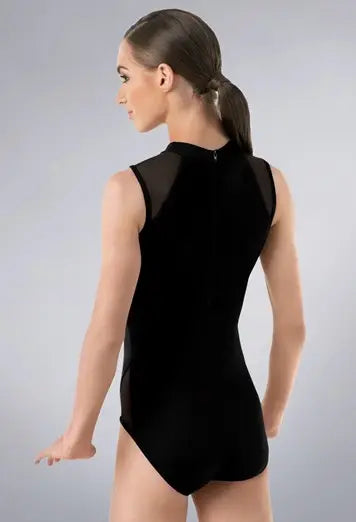 High Neck Mesh Inset Leotard